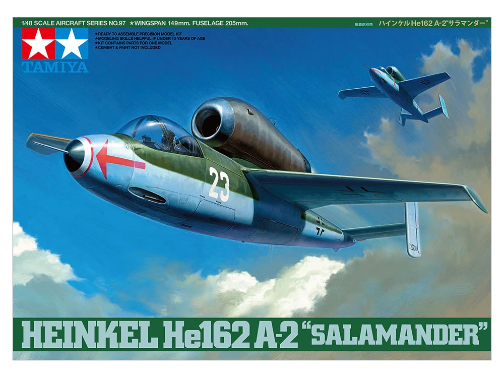 TAMIYA 61097 1/48 德國 噴射戰鬥機 He162A-2 火蜥蜴