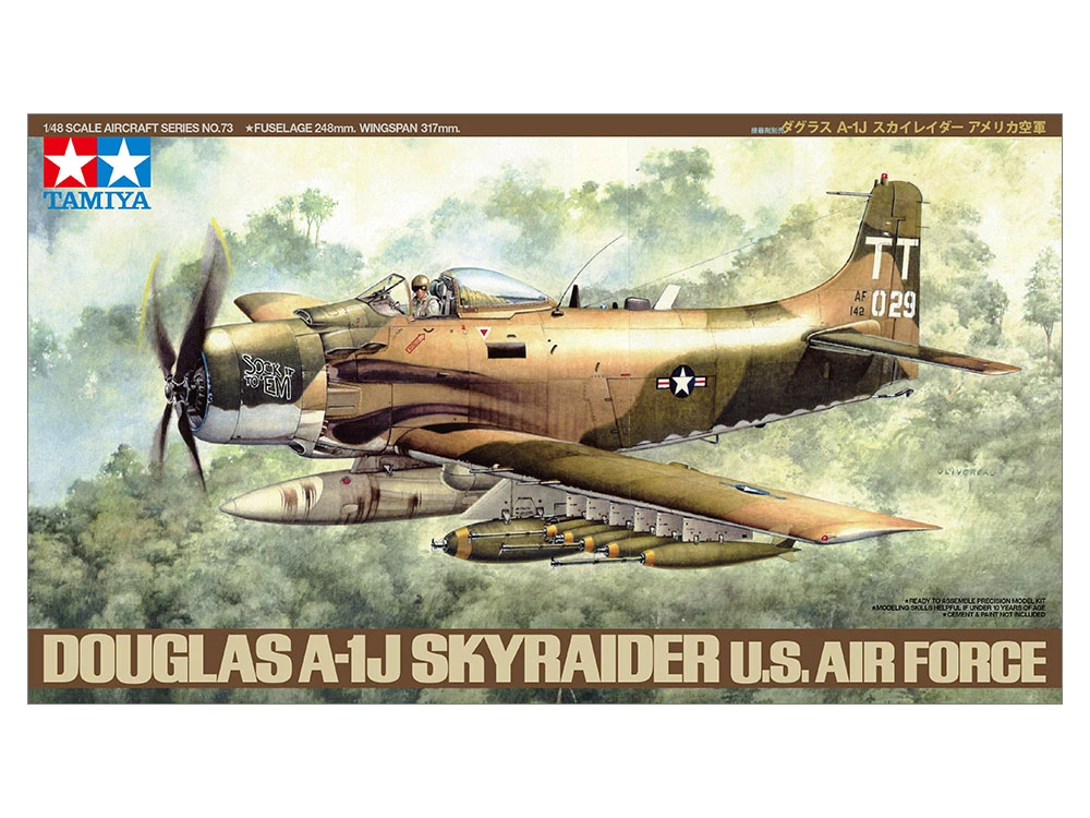 TAMIYA 61073 1/48 美國空軍 道格拉斯 A-1J 天兵式 攻擊機