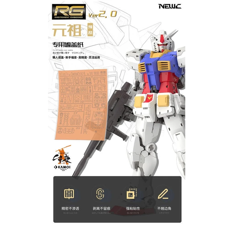 新月 萬代 RG RX-78-2 鋼彈 初鋼 2.0 預切割遮蓋紙