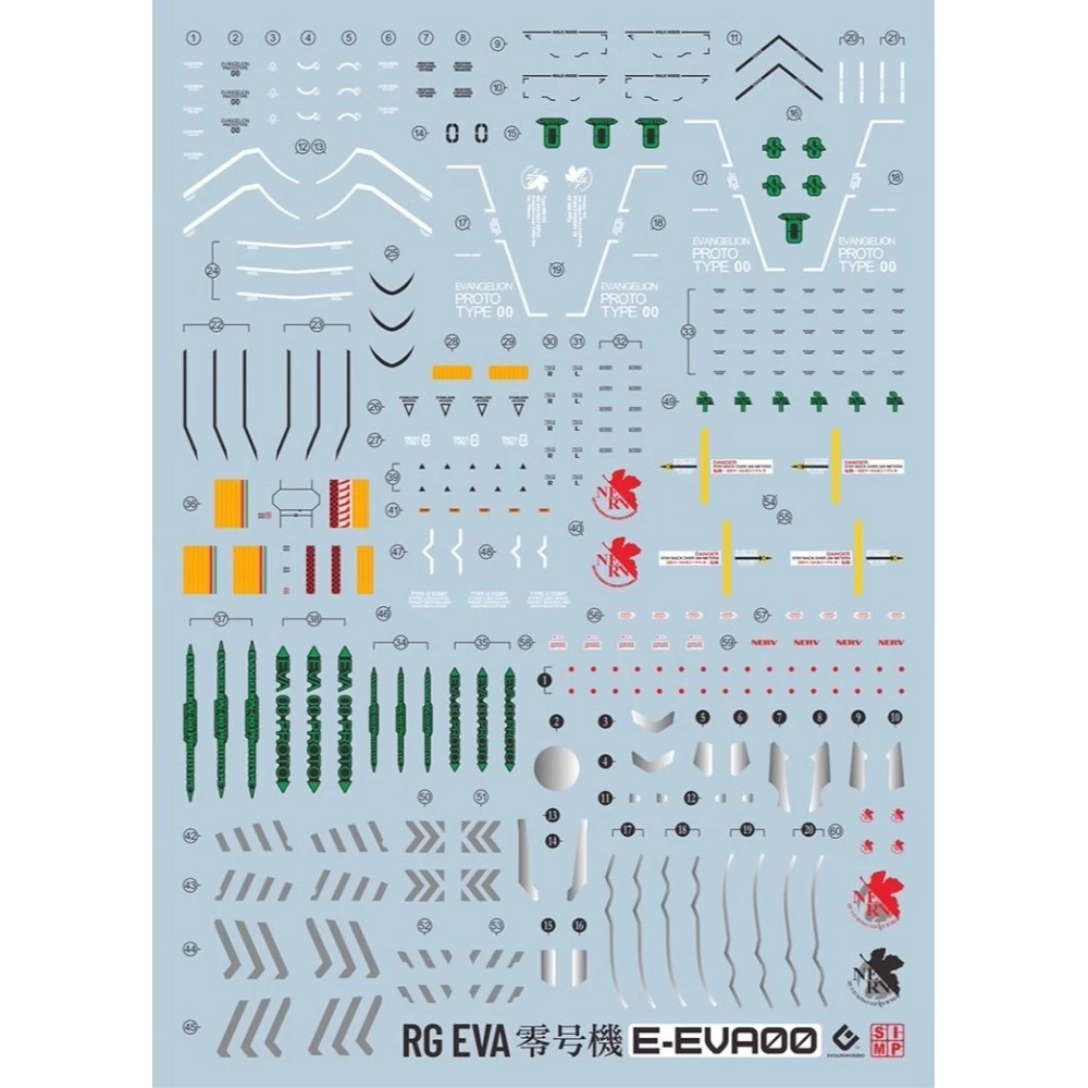EVO RG 專用水貼 1/144 新世紀福音戰士 EVA 零號機 螢光水貼