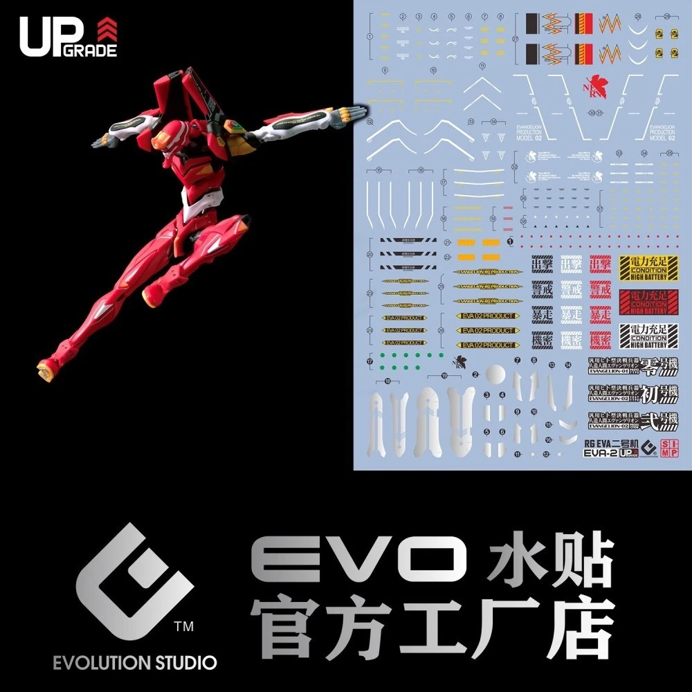 EVO RG 專用水貼 1/144 新世紀福音戰士 EVA 正規實用型 2號機 貳號機 螢光水貼