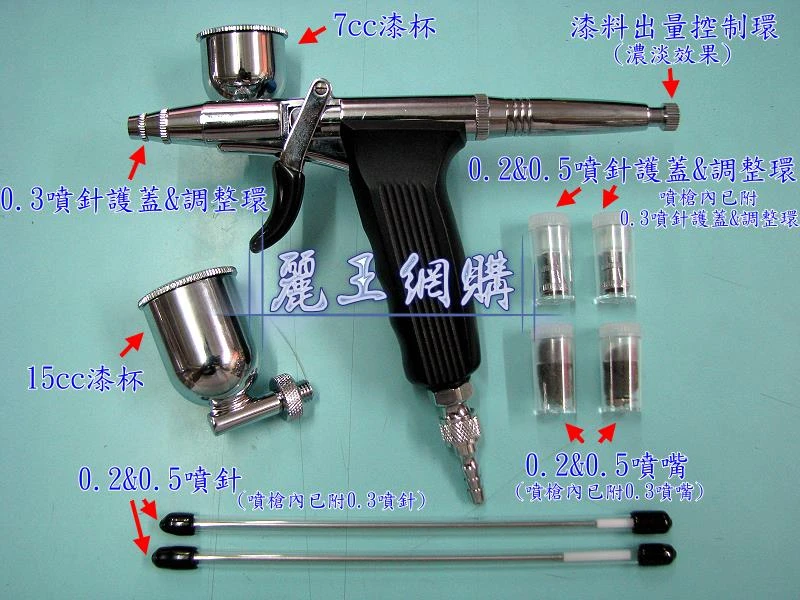 3合1頂級槍型噴筆組 台灣製造精品