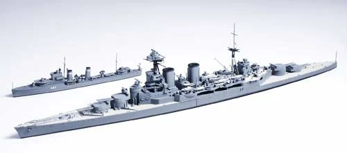 TAMIYA 31806 1/700 水線船系列 英國海軍 胡德號戰列艦 & E級軀逐艦
