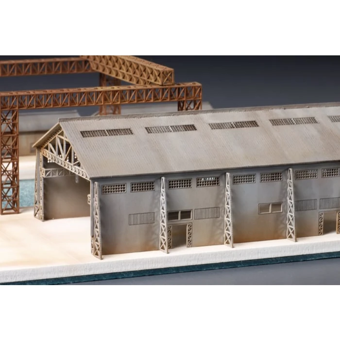 TAMIYA 31542 1/700 水線船系列 港口大型工廠 基地廠房 紙模型