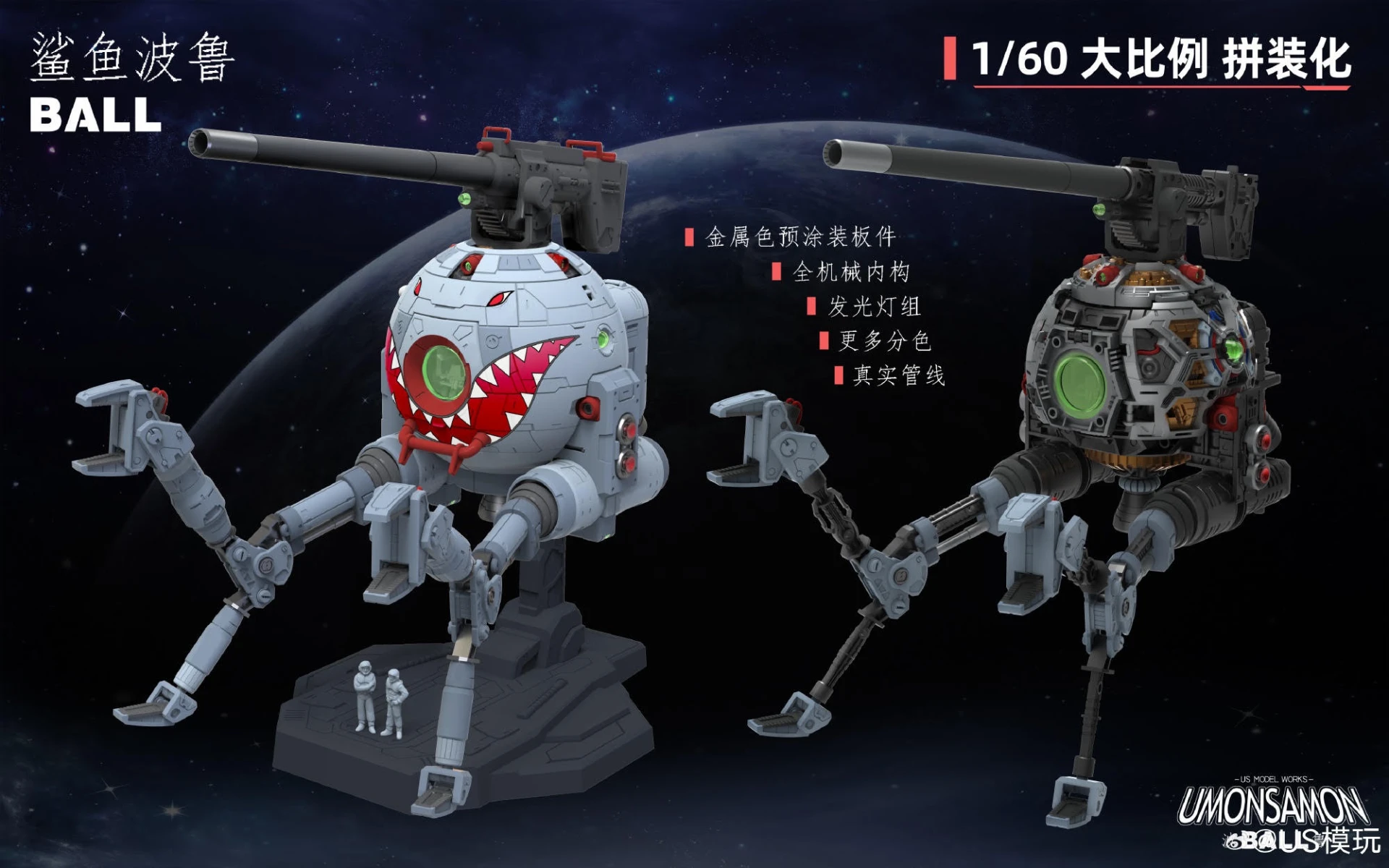 10月預購 US模玩 1/60 BALL 波魯 鯊魚 0915