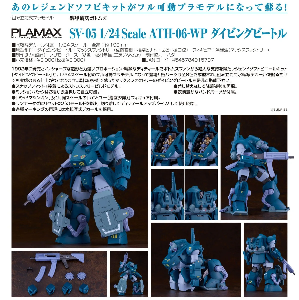 3月預購 代理版 MF PLAMAX 1/24 裝甲騎兵波德姆茲 潛水甲蟲 1030