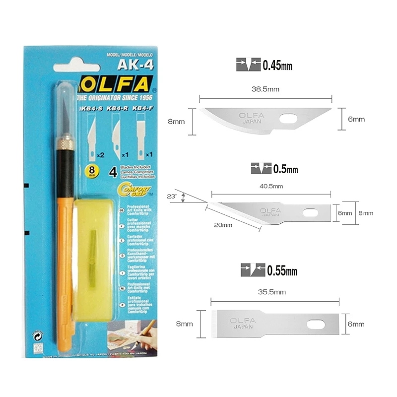 OLFA 157B AK-4 高級精工筆刀組 附曲線刃 平刃 直線刃