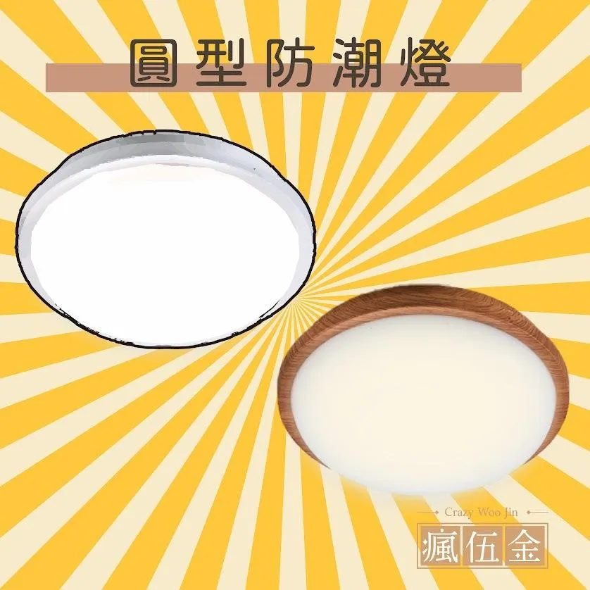 【瘋伍金燈飾】壁燈 防潮壁燈 防水吸頂燈 20W LED 防潮燈 玄關燈 浴室燈 廁所燈 走道燈 房間壁燈  樓梯壁燈