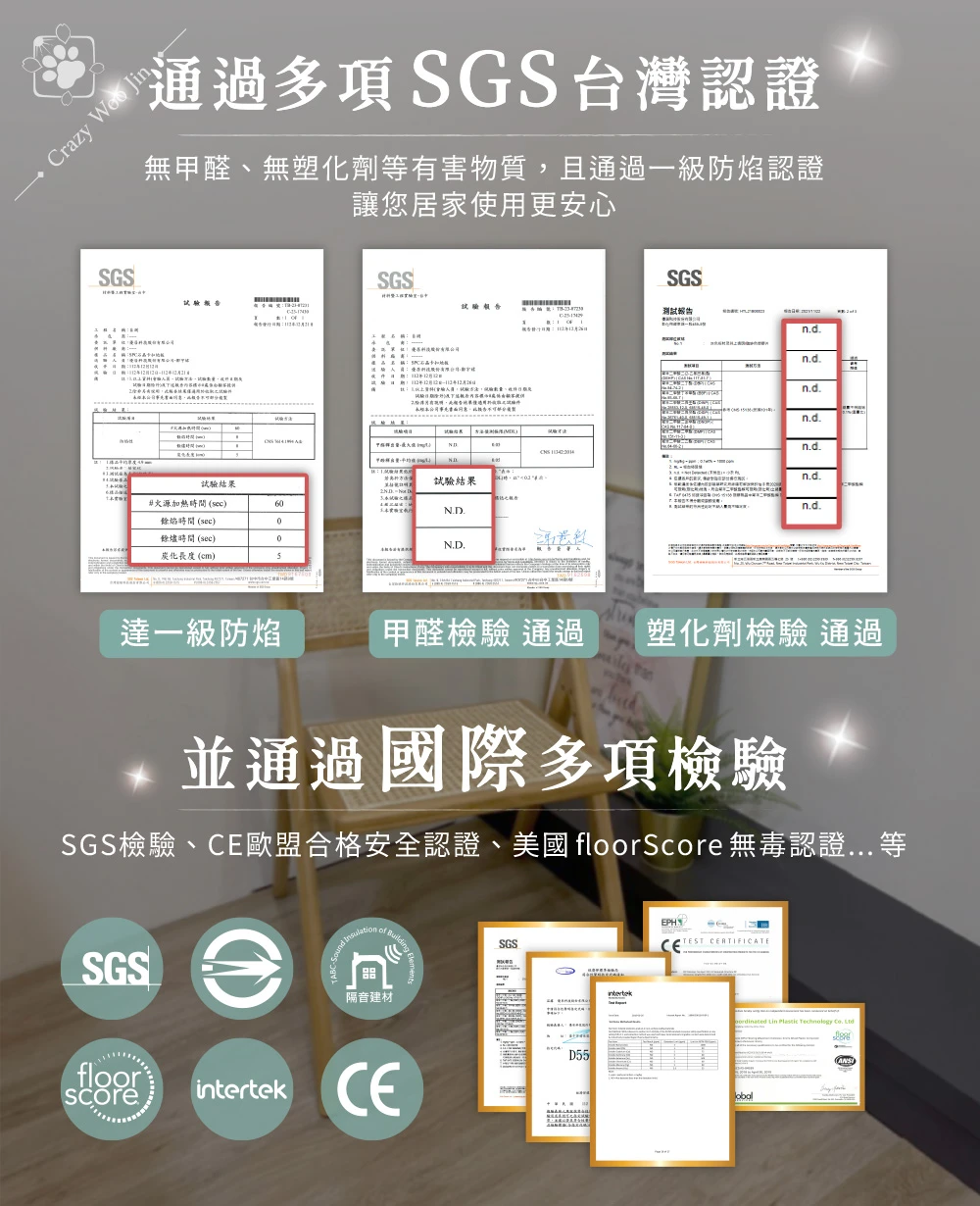 通過多項SGS台灣認證