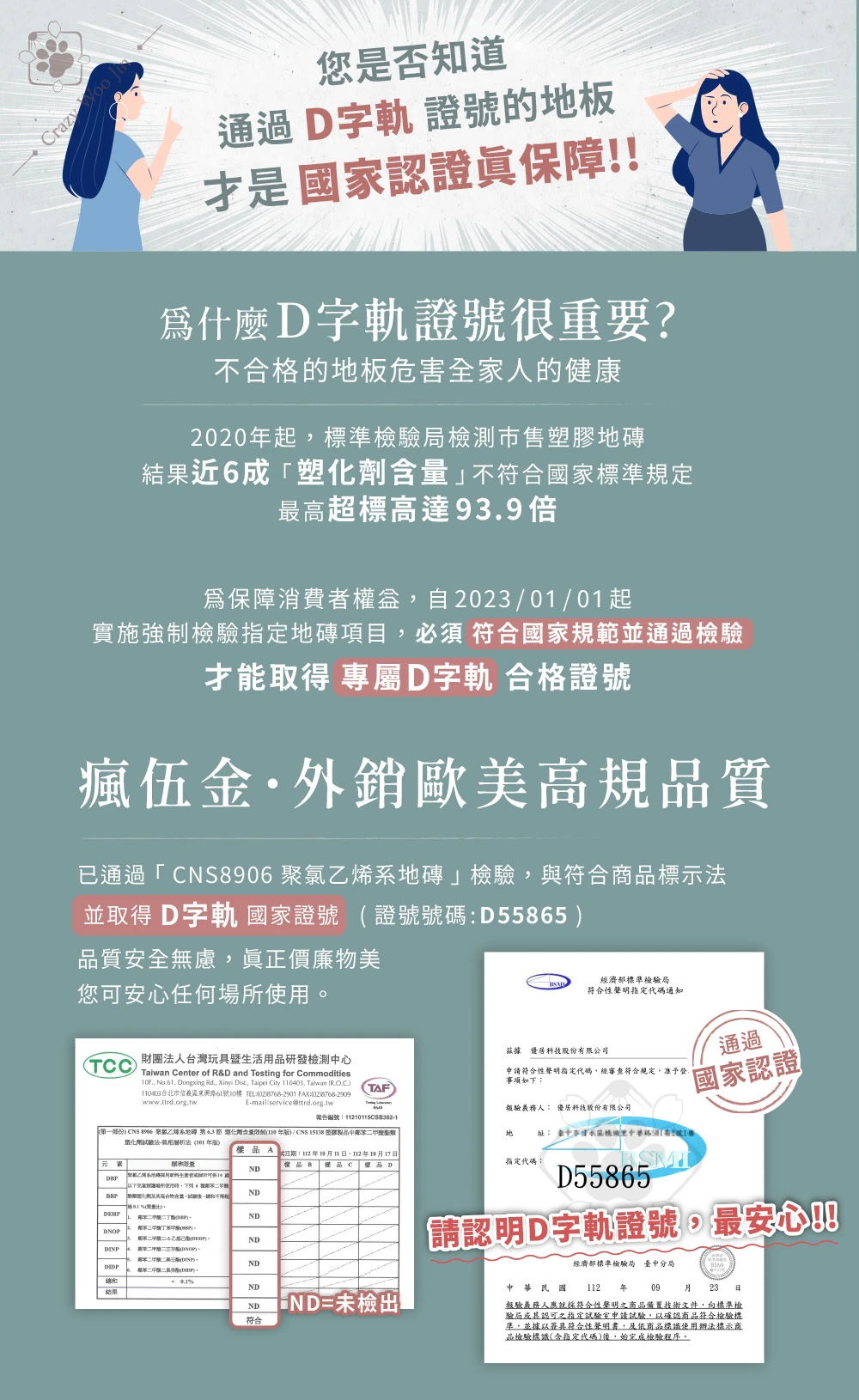 D字軌認證地板才是國家認證真保障