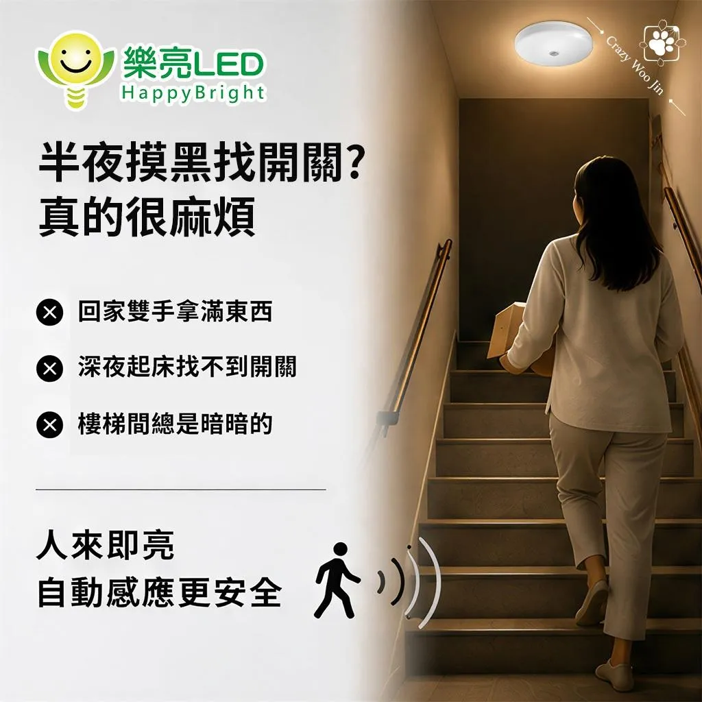 樂亮16W蛋糕感應吸頂燈 護眼無藍光 IP55防水 紅外線感應吸頂燈  LED紅外線 走道燈 樓梯間