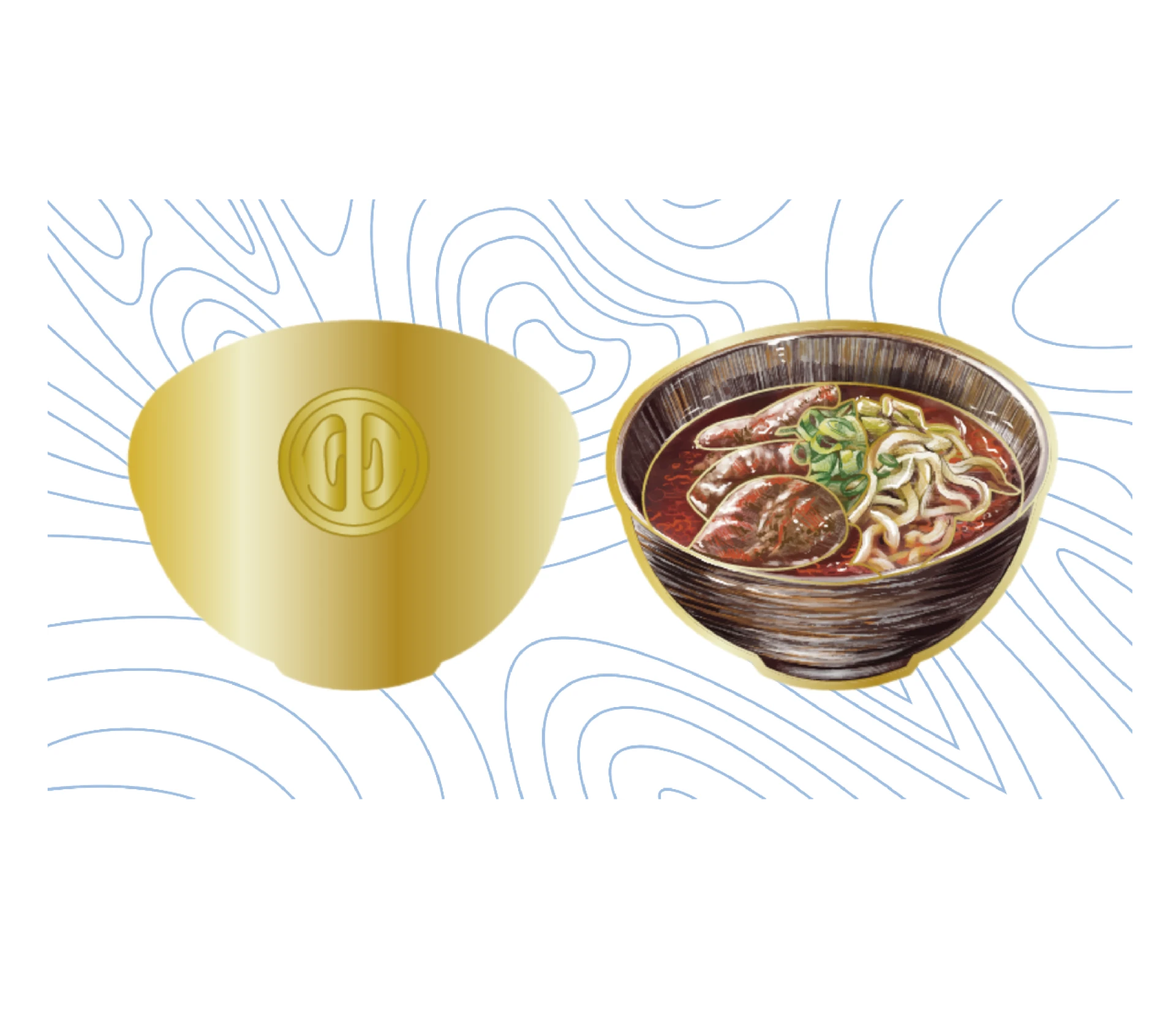 灶鼎手繪牛肉麵徽章