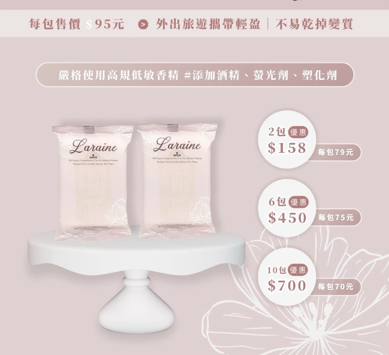買十送一/Woman秘境花園 私密濕紙巾 / 男女兒童皆可用 一包15入
