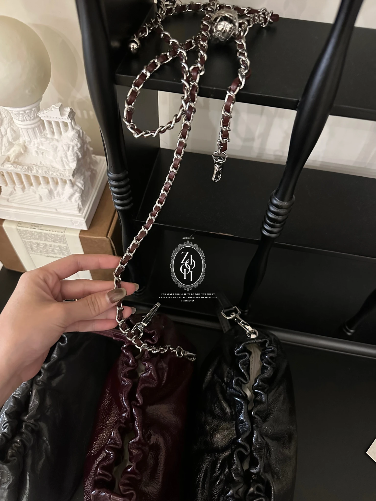 真皮牛皮小包包(附長鍊