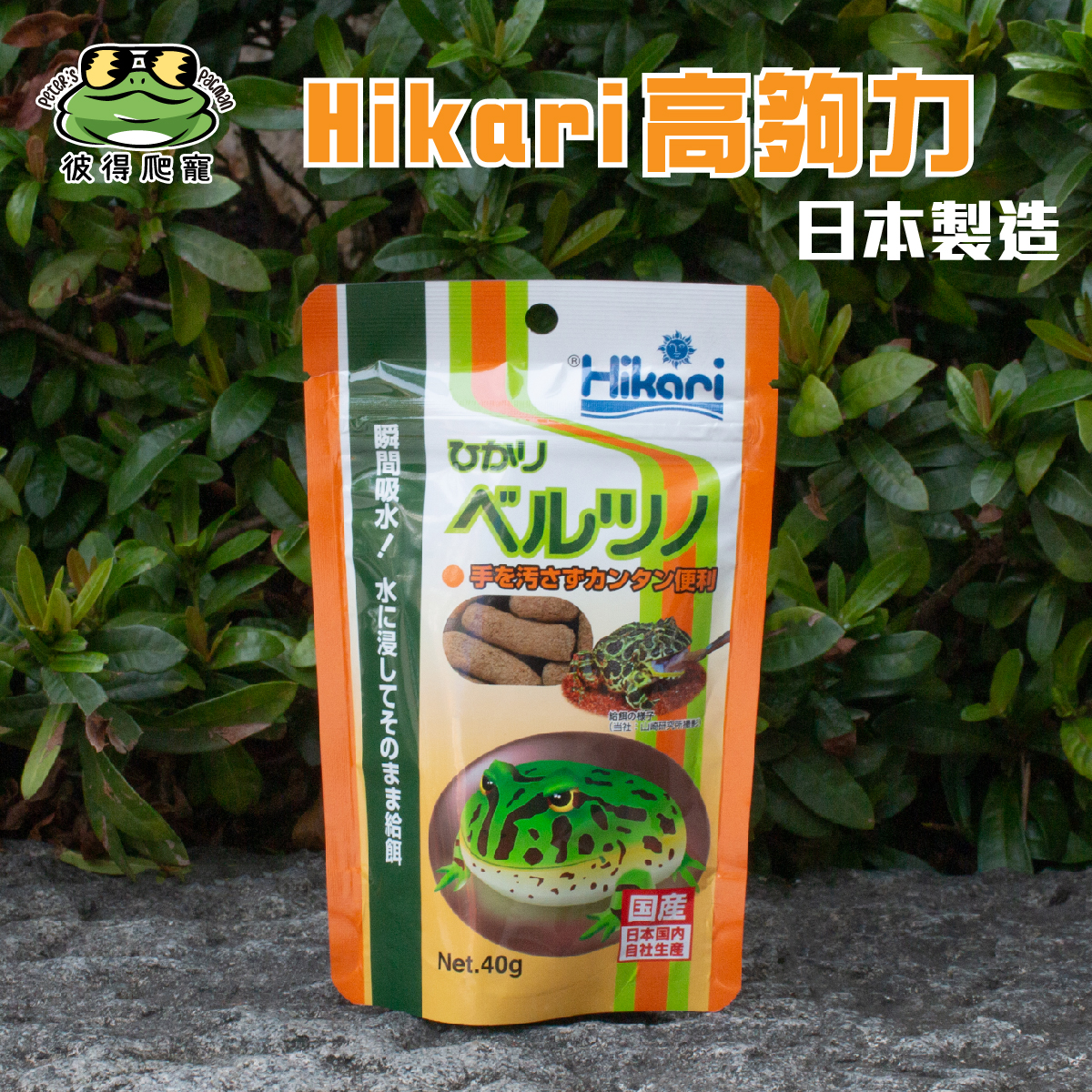 Hikari高夠力角蛙飼料(快速軟化肉食條狀) 40g｜彼得角蛙・彼得爬