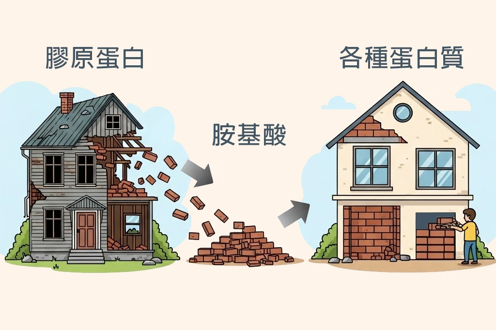 膠原蛋白在人體的分解利用過程