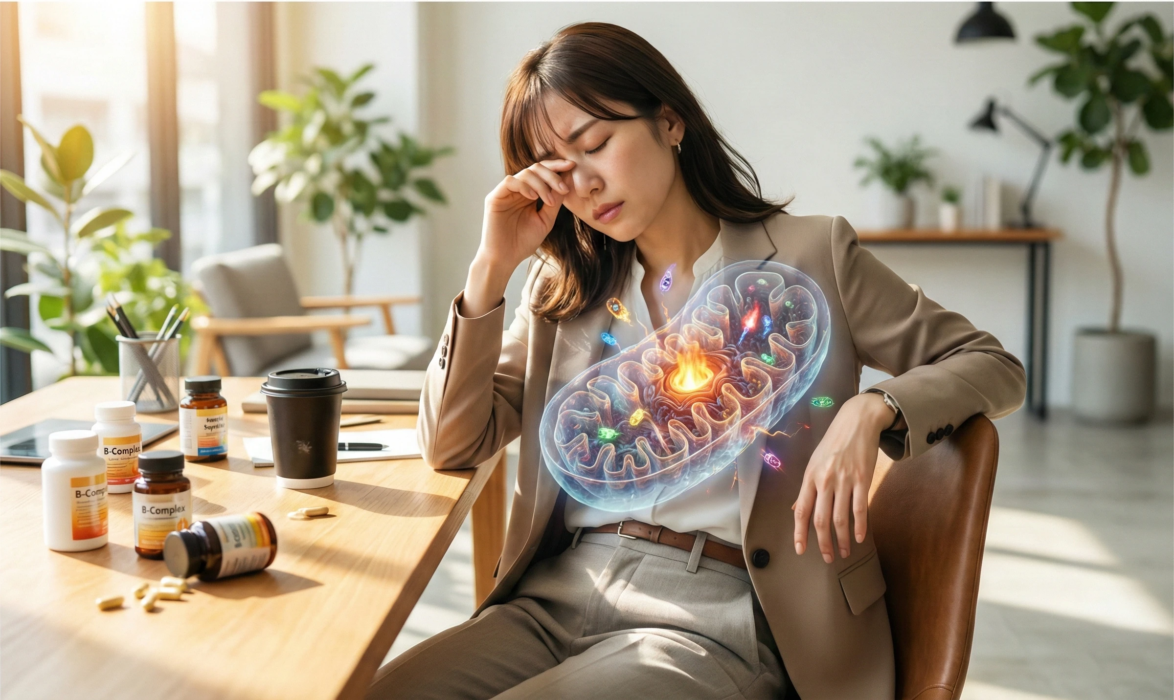 越睡越累？別只會狂吞 B 群！揭開體內「細胞發電廠」罷工的真相：原來關鍵在粒線體