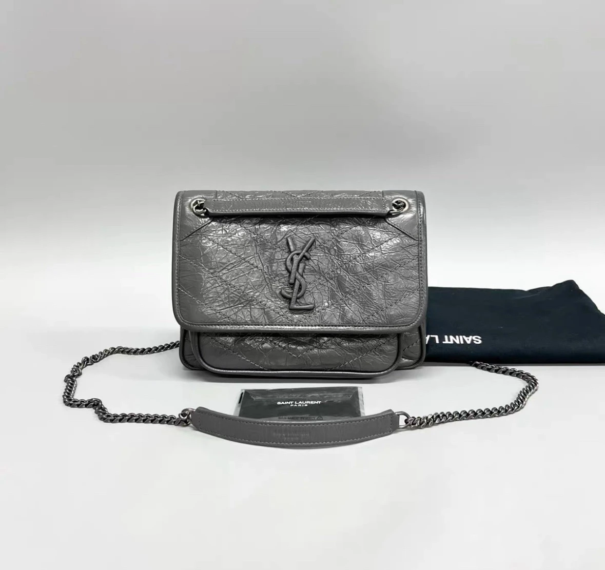 二手 YSL NIKI BABY 灰色
