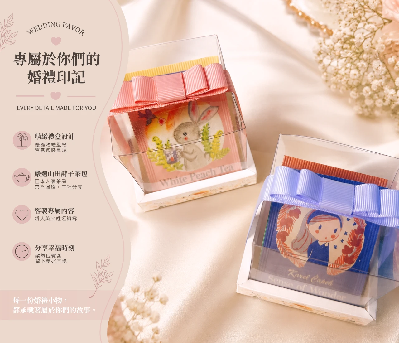 山田詩子茶包婚禮小物｜英式花園客製茶包禮盒