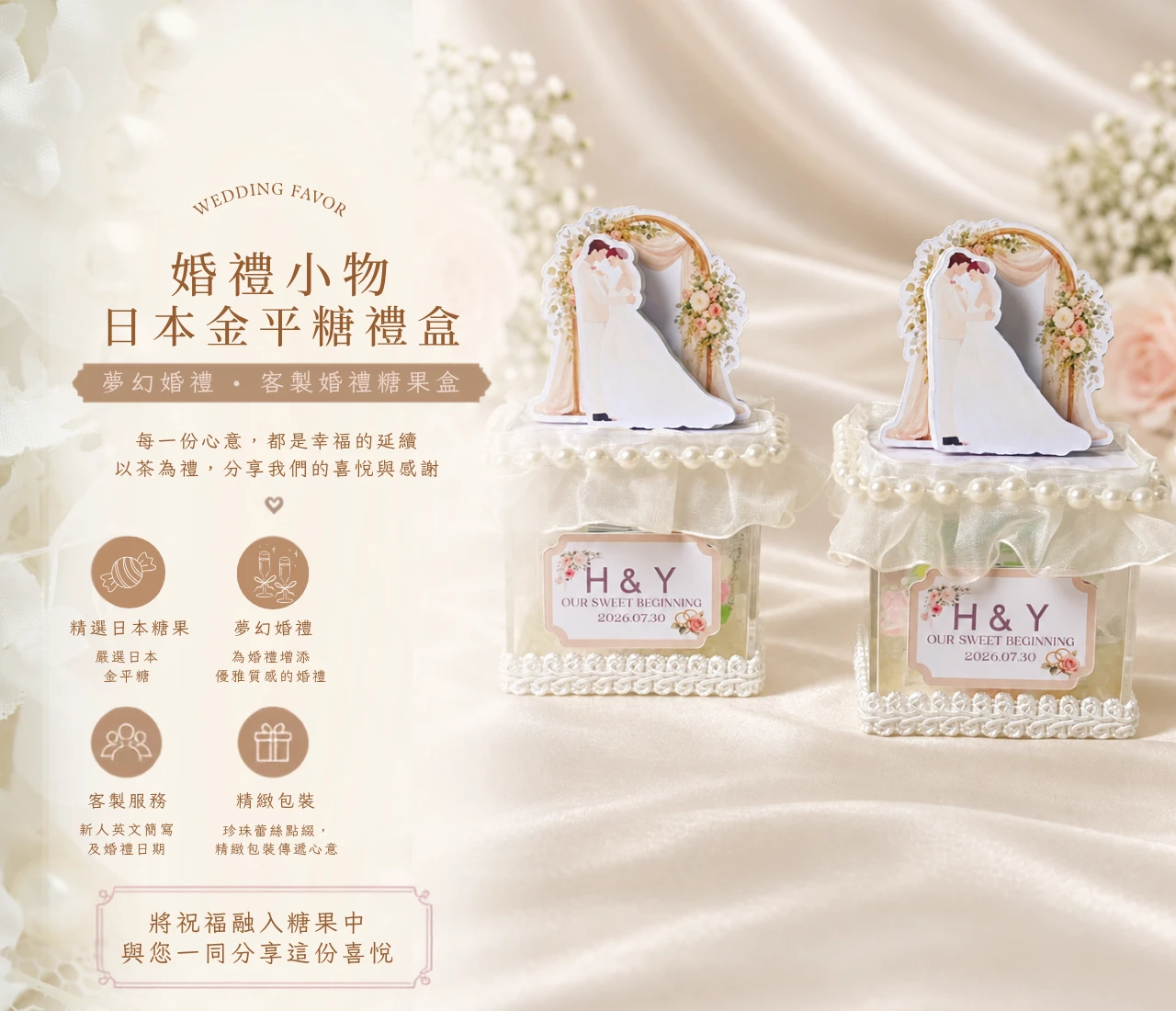 日本金平糖婚禮小物｜夢幻婚禮客製糖果禮盒