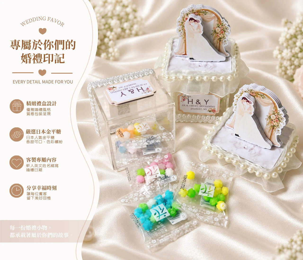 日本金平糖婚禮小物｜夢幻婚禮客製糖果禮盒