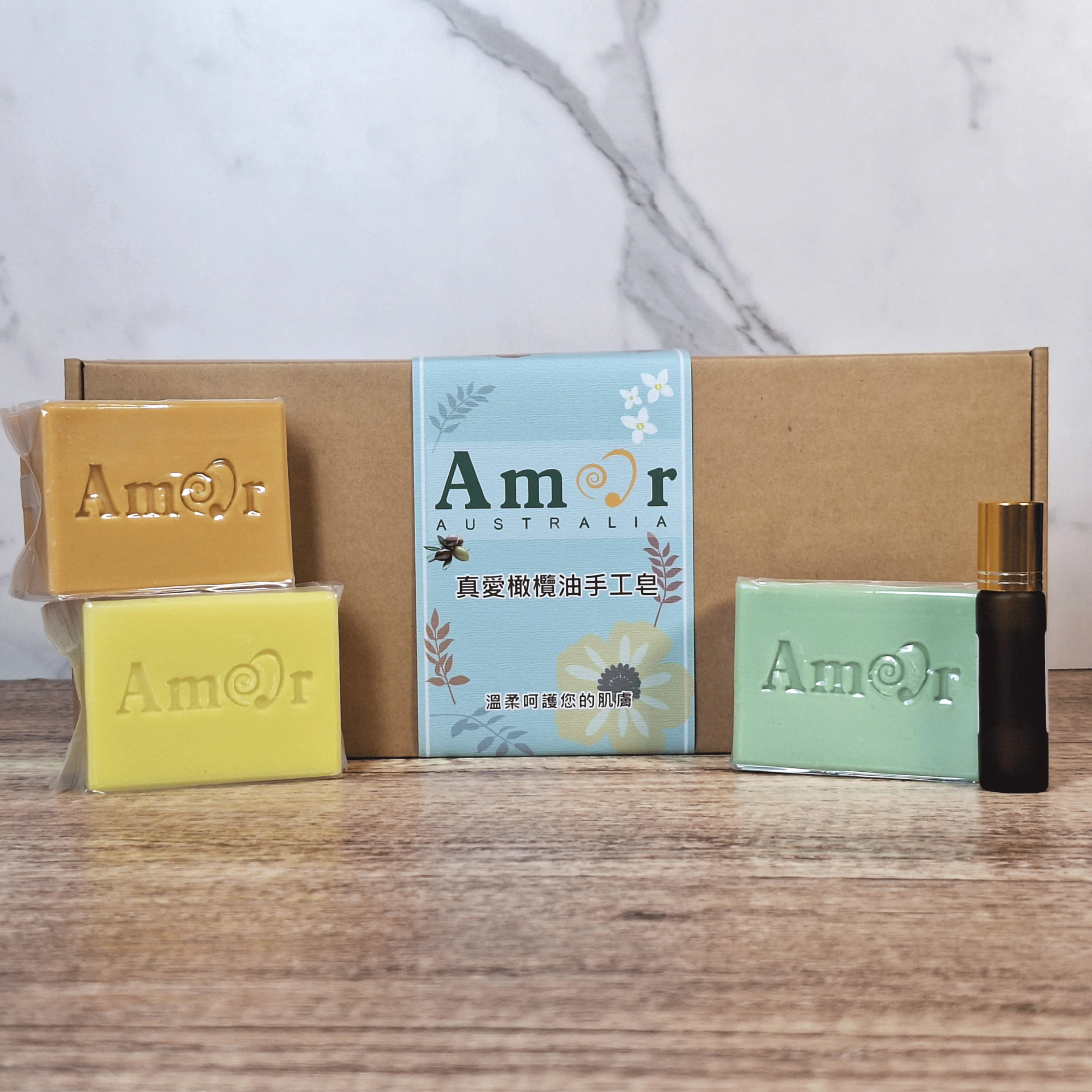 Amor頂級手工精油皂 三入組禮盒
