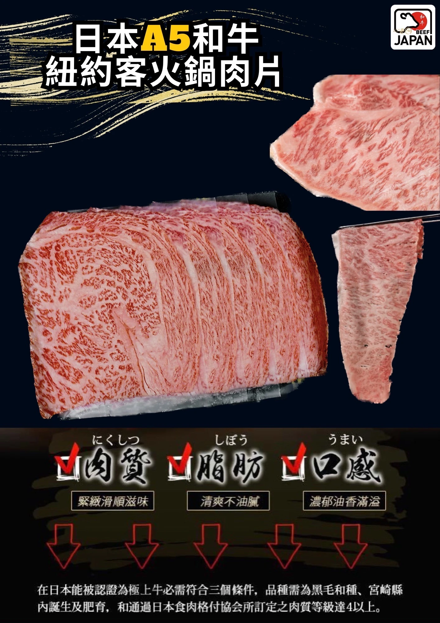 日本A5和牛 紐約克肉片