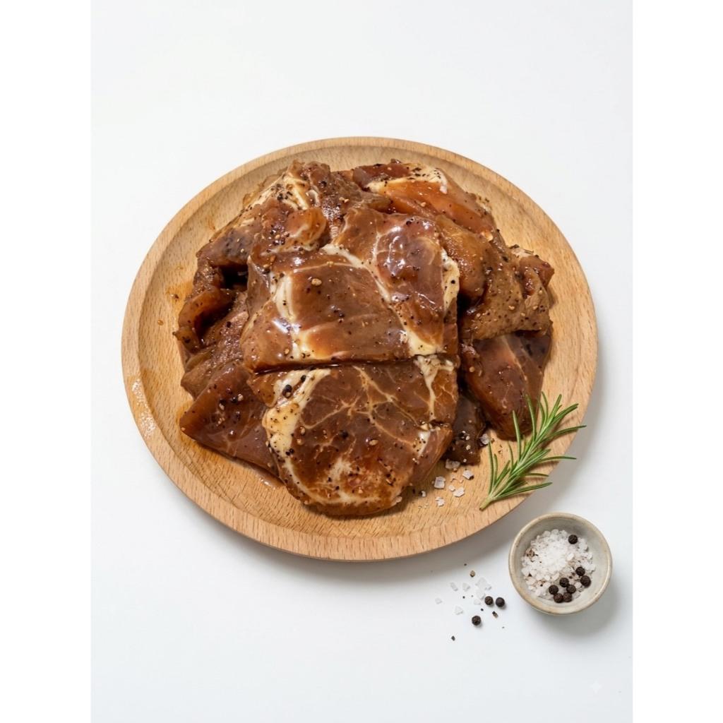 [老王賣肉]黑胡椒梅花一口豬 350g 烤肉片 燒肉片 豬肉片 烤肉 豬肉 黑胡椒豬