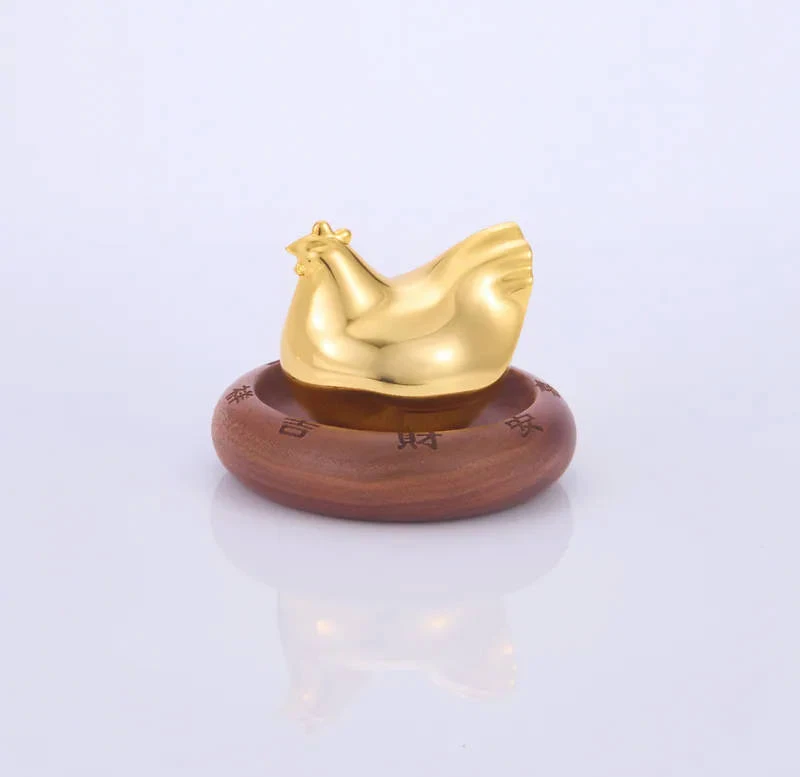 【 Addable居加良品】轉雞-木座款-材源滾滾 (亮金/霧金)