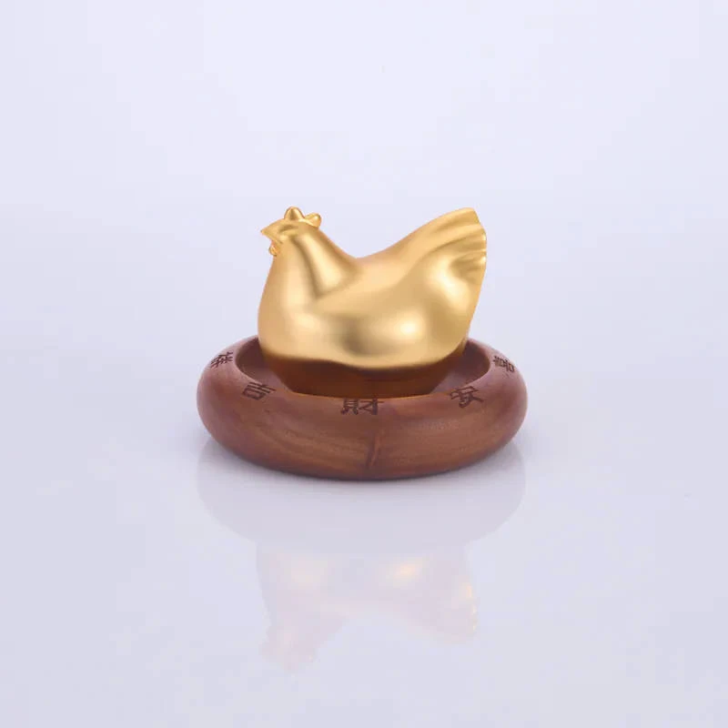 【 Addable居加良品】轉雞-木座款-材源滾滾 (亮金/霧金)