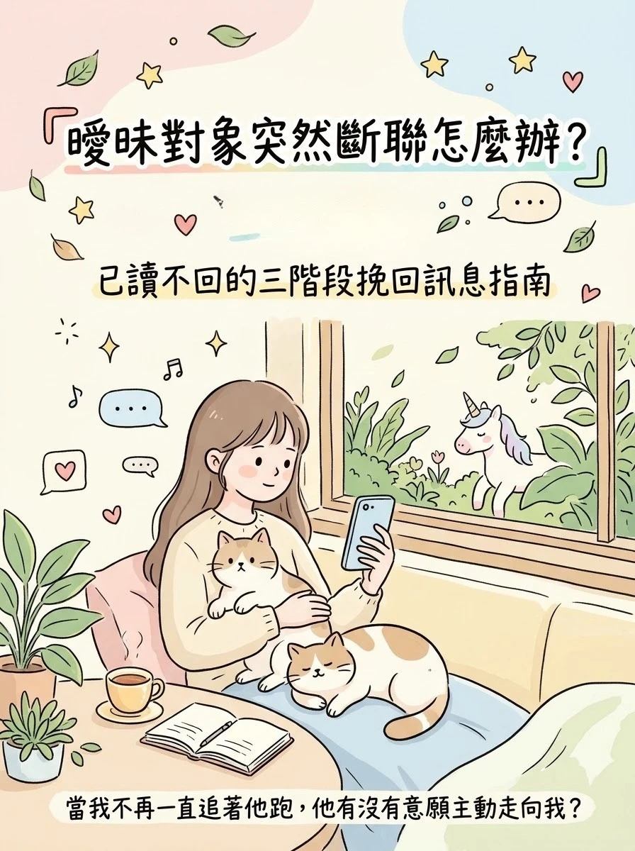 曖昧對象突然斷聯怎麼辦？ 已讀不回的三階段挽回訊息指南