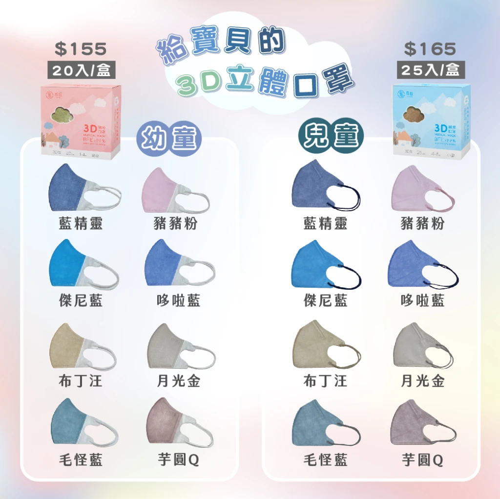 易廷3D立體 萌娃系列口罩