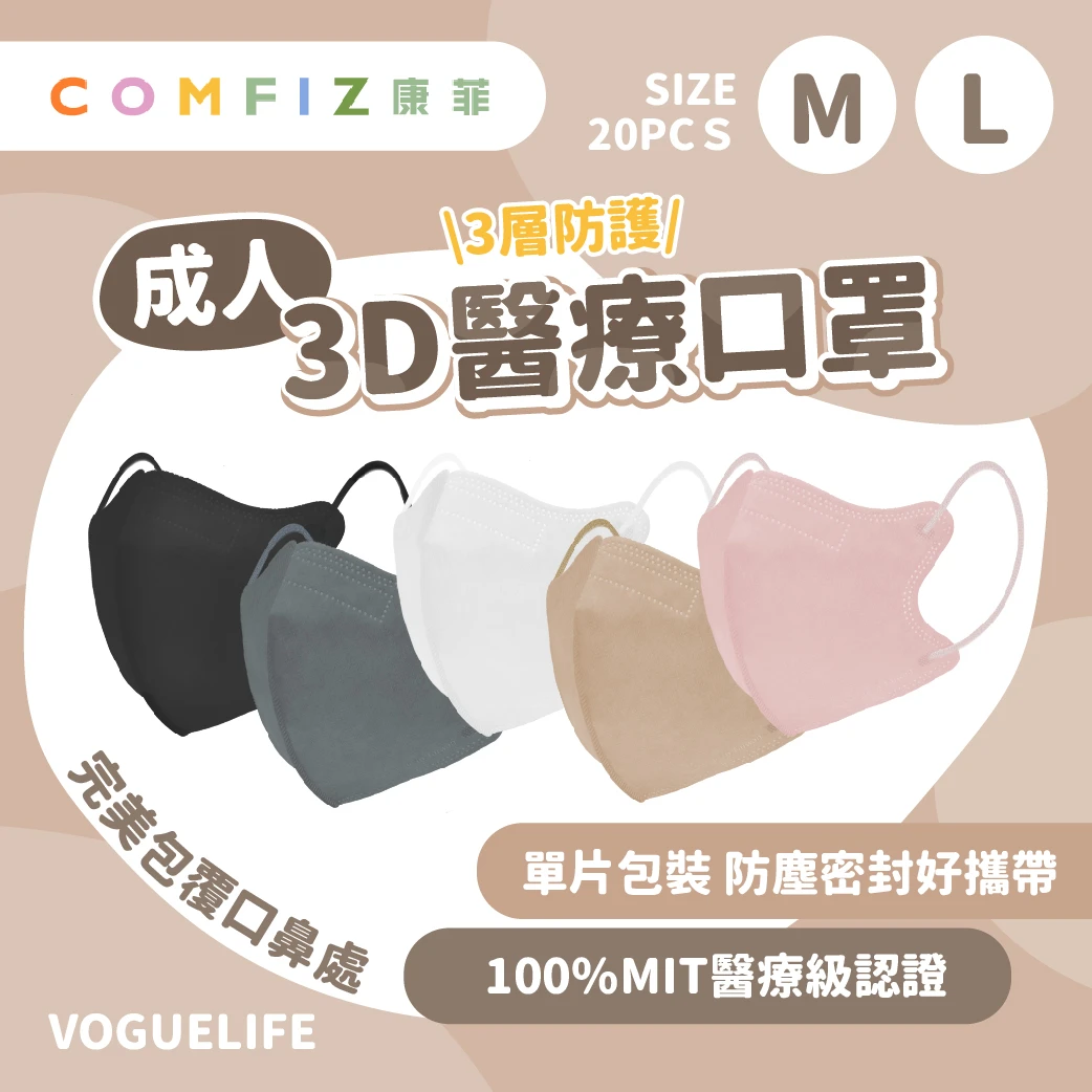 康菲成人3D立體口罩