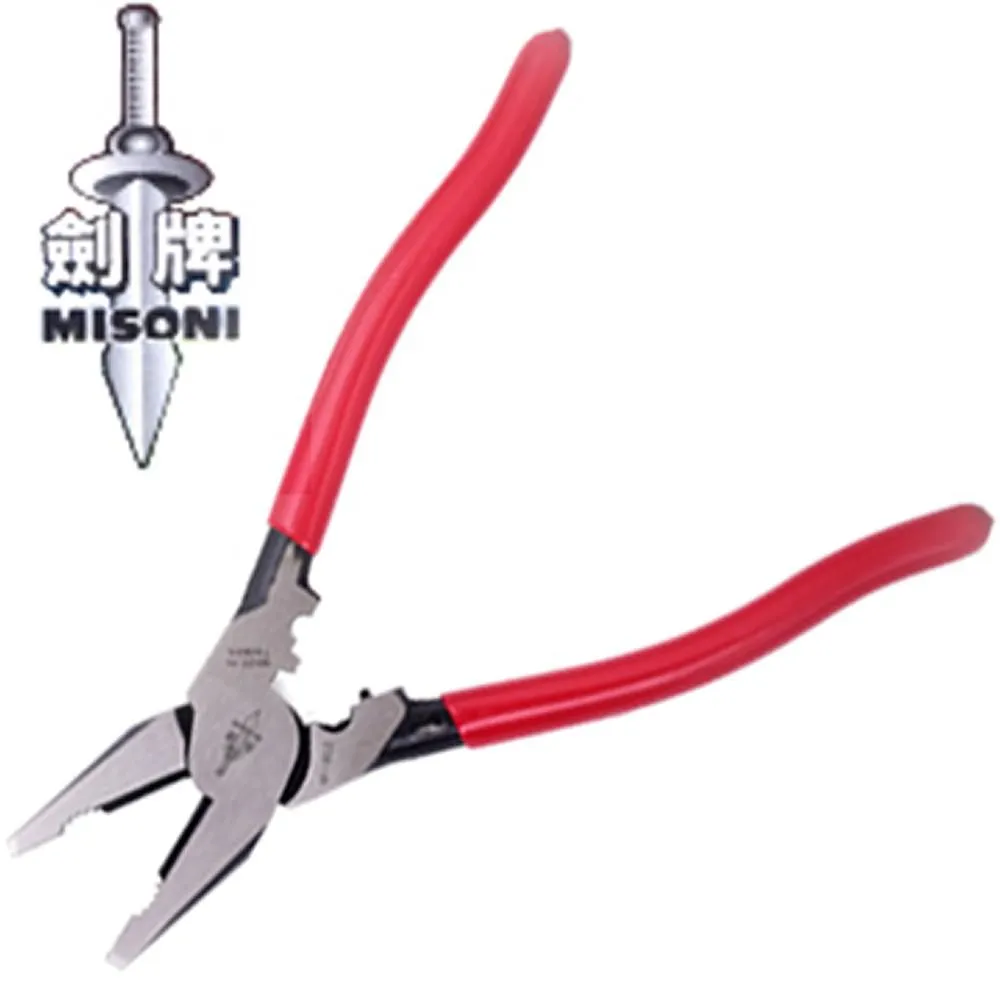 【劍牌】9"偏心鋼絲鉗紅膠柄 MI-901