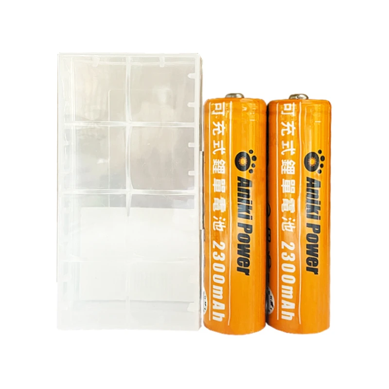 【Aniki】充電鋰電池-18650*(2入+收納盒)2300MAH*(橘)凸頭*BSMI