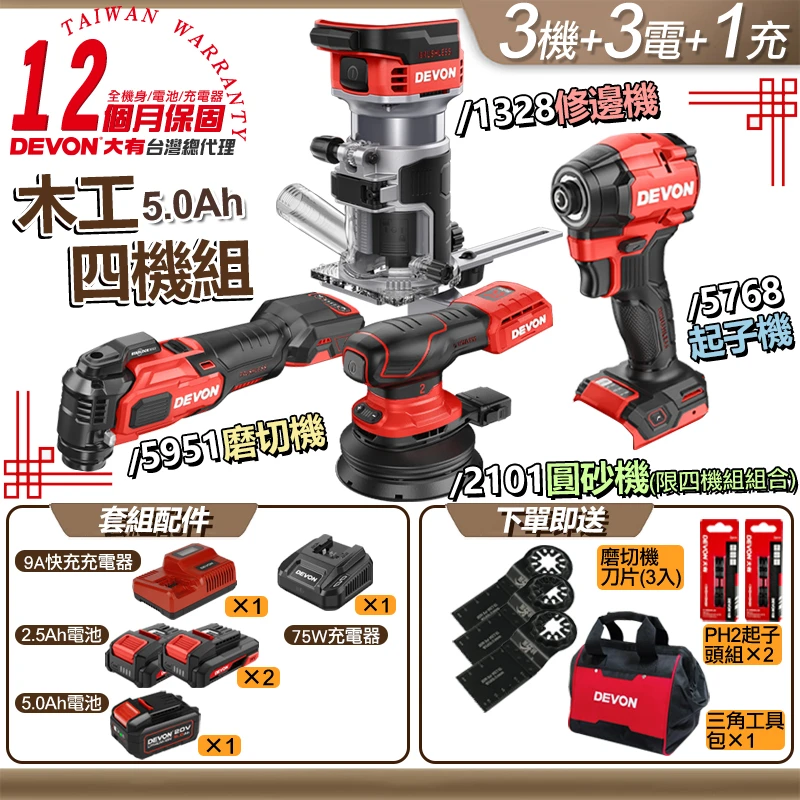 【多重好禮送1】木工四機組(5951+1328+5768)
