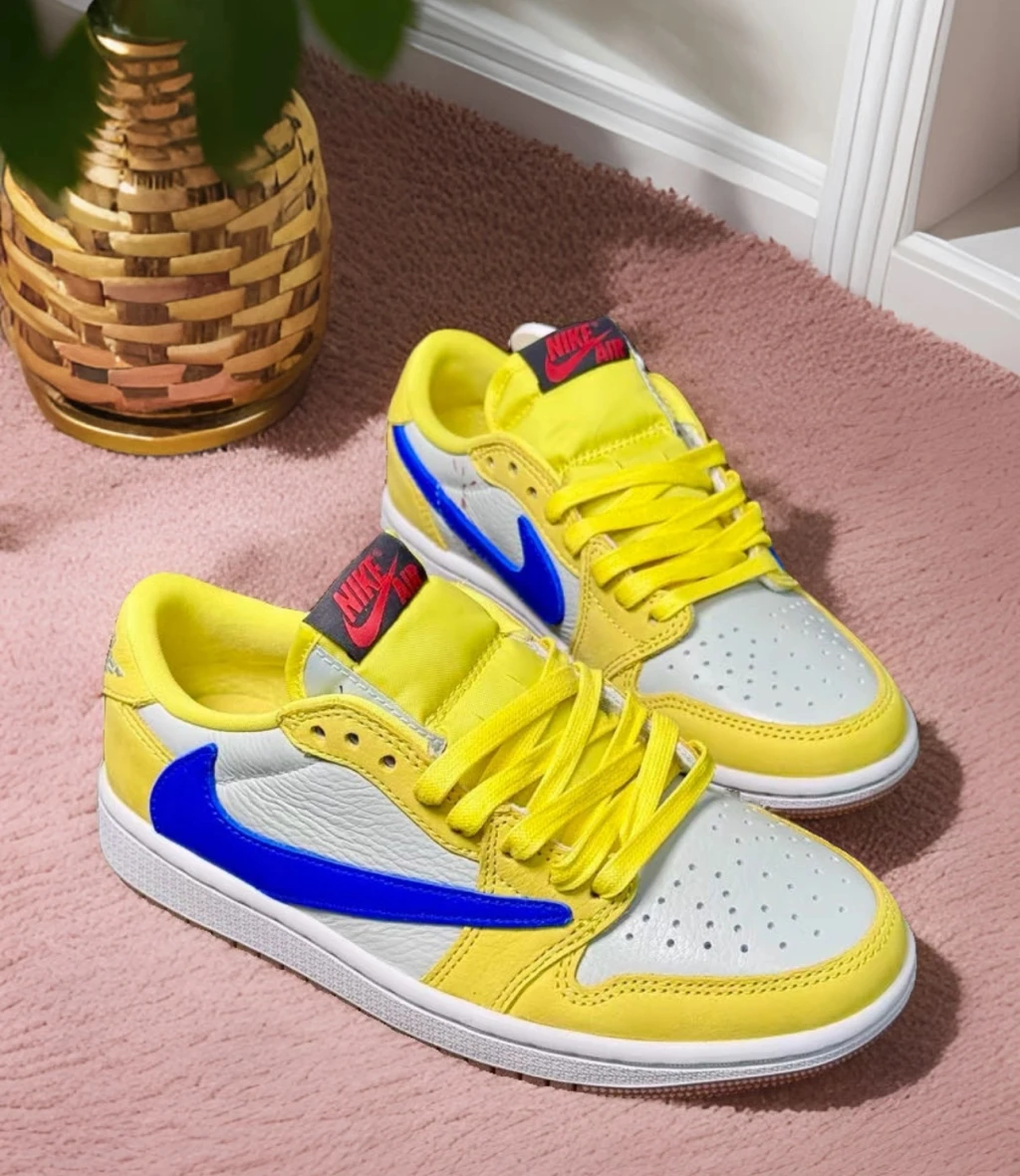 Travis Scott x Jordan Air Jordan 1 Low OG Canary Yellow 金絲雀黃 女款 （ DZ4137-700 )