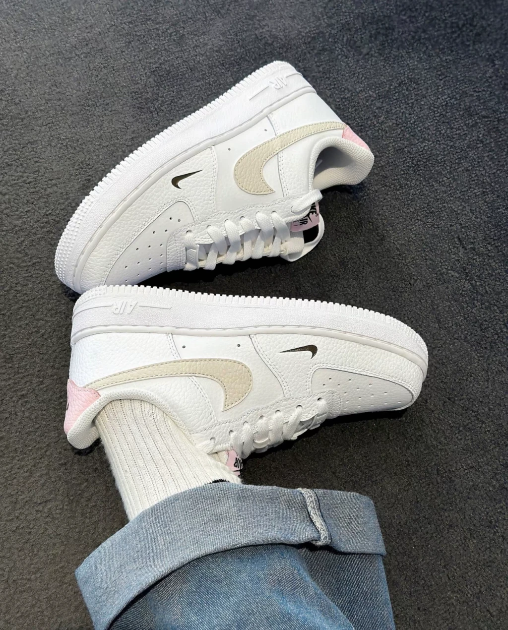 Nike Air Force 1 玫瑰粉奶茶小金勾 （ HF9992-100 )