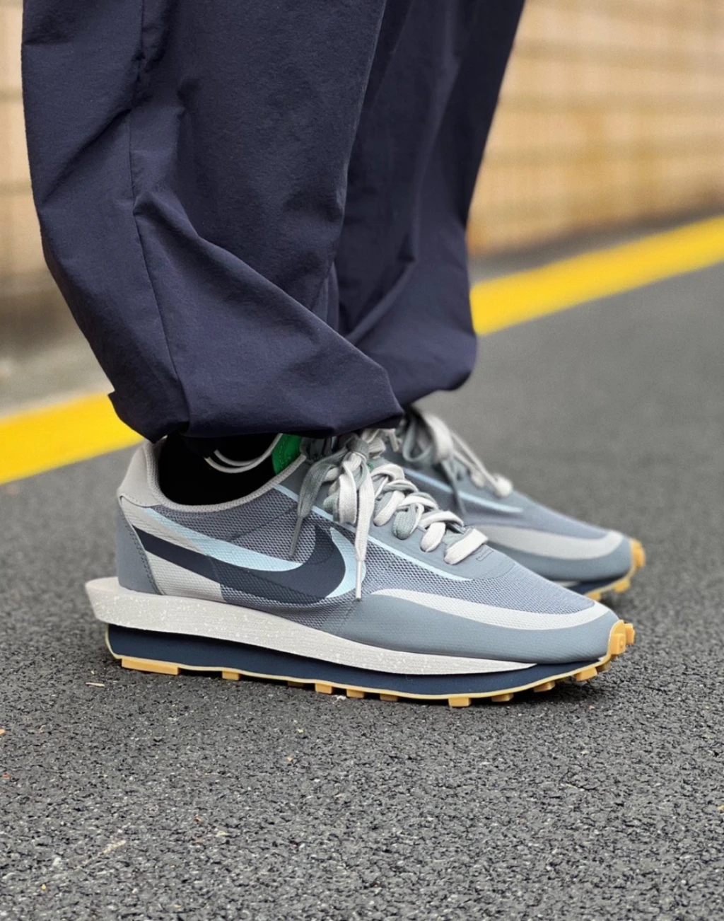 Sacai x Clot LDWaffle 灰藍 （ DH3114-001 )