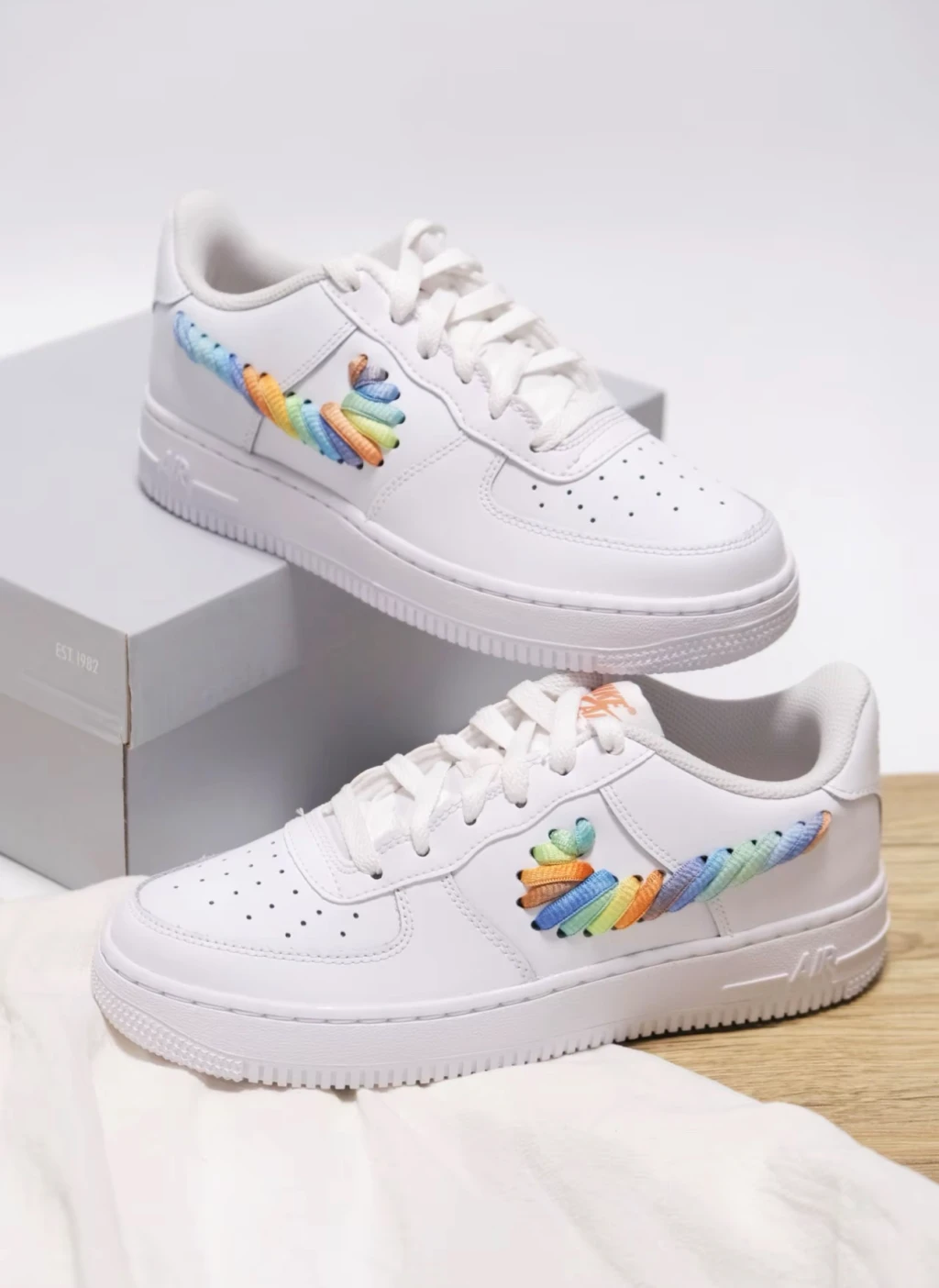 Nike Air Force 1 彩虹編織 （ FQ4849-100 )