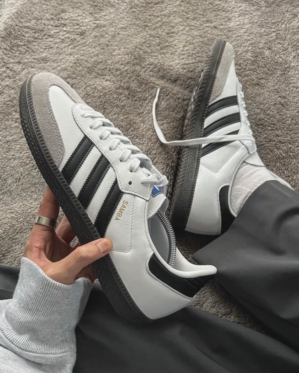 Adidas Originals Samba Og 白黑灰 焦糖底 （ B75806 )