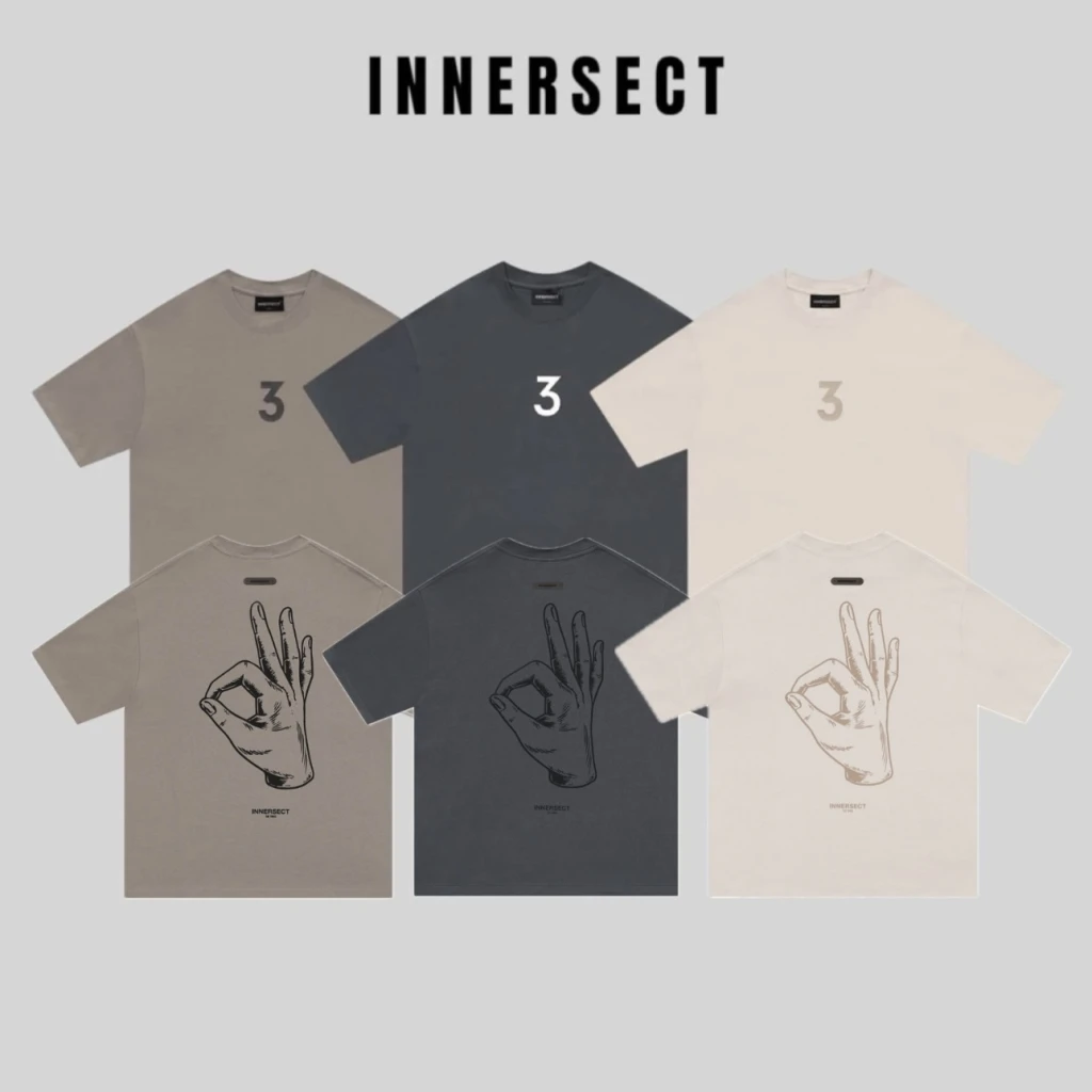INNERSECT 三生萬物 數字三背後手勢OK 短踢 炭黑/奶茶/米白