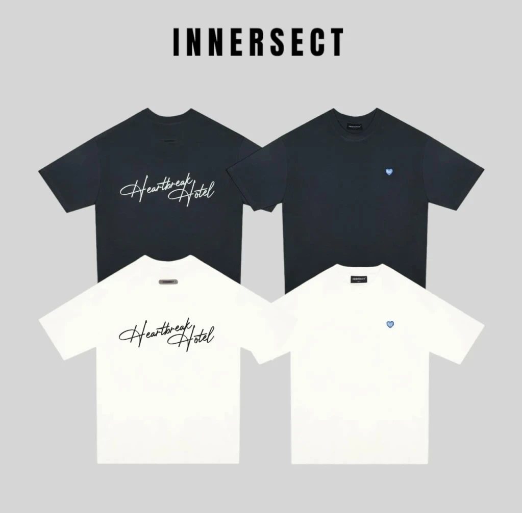INNERSECT 三生萬物 愛心小刺繡 花紋Logo 炭灰/純白