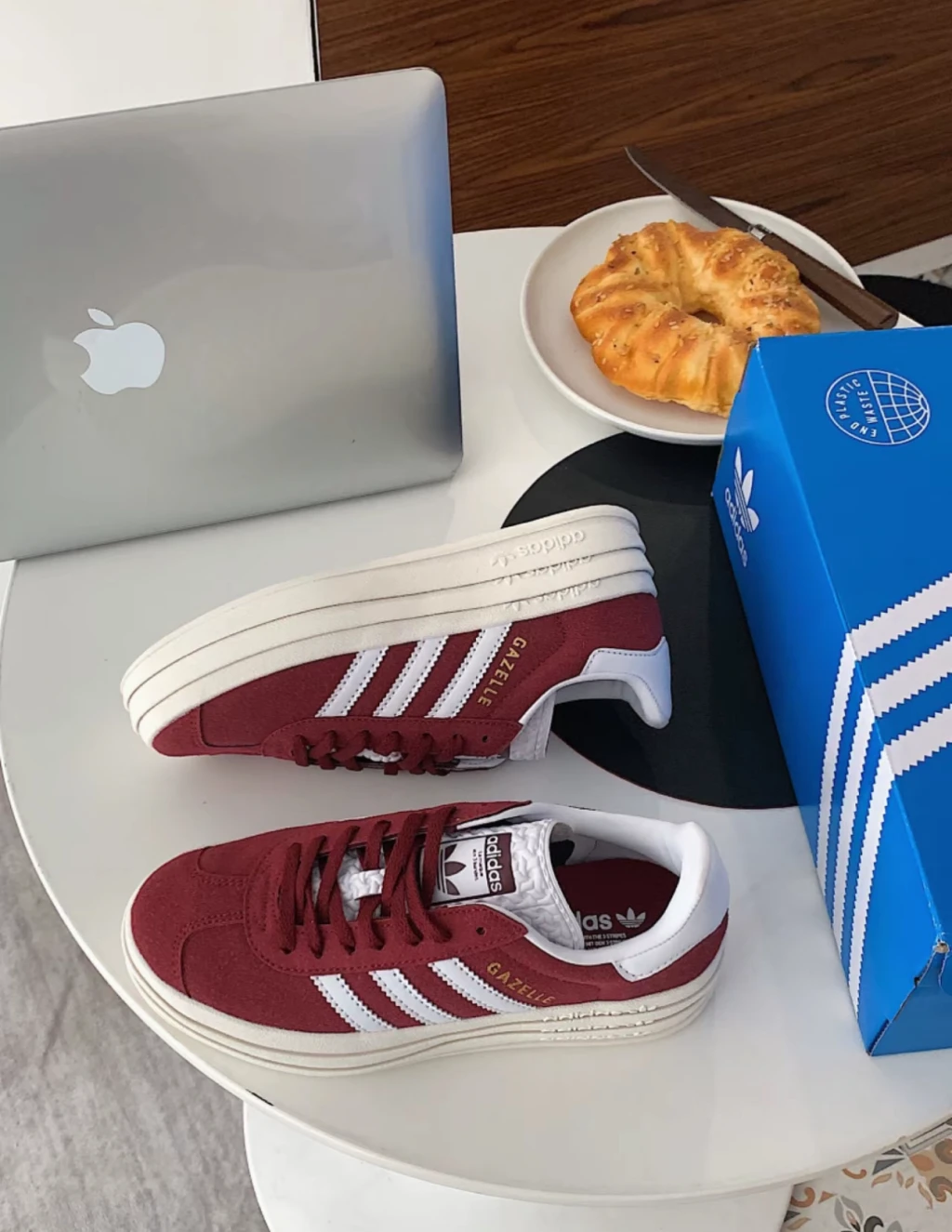 Adidas Gazelle Bold 酒紅厚底 HQ6892