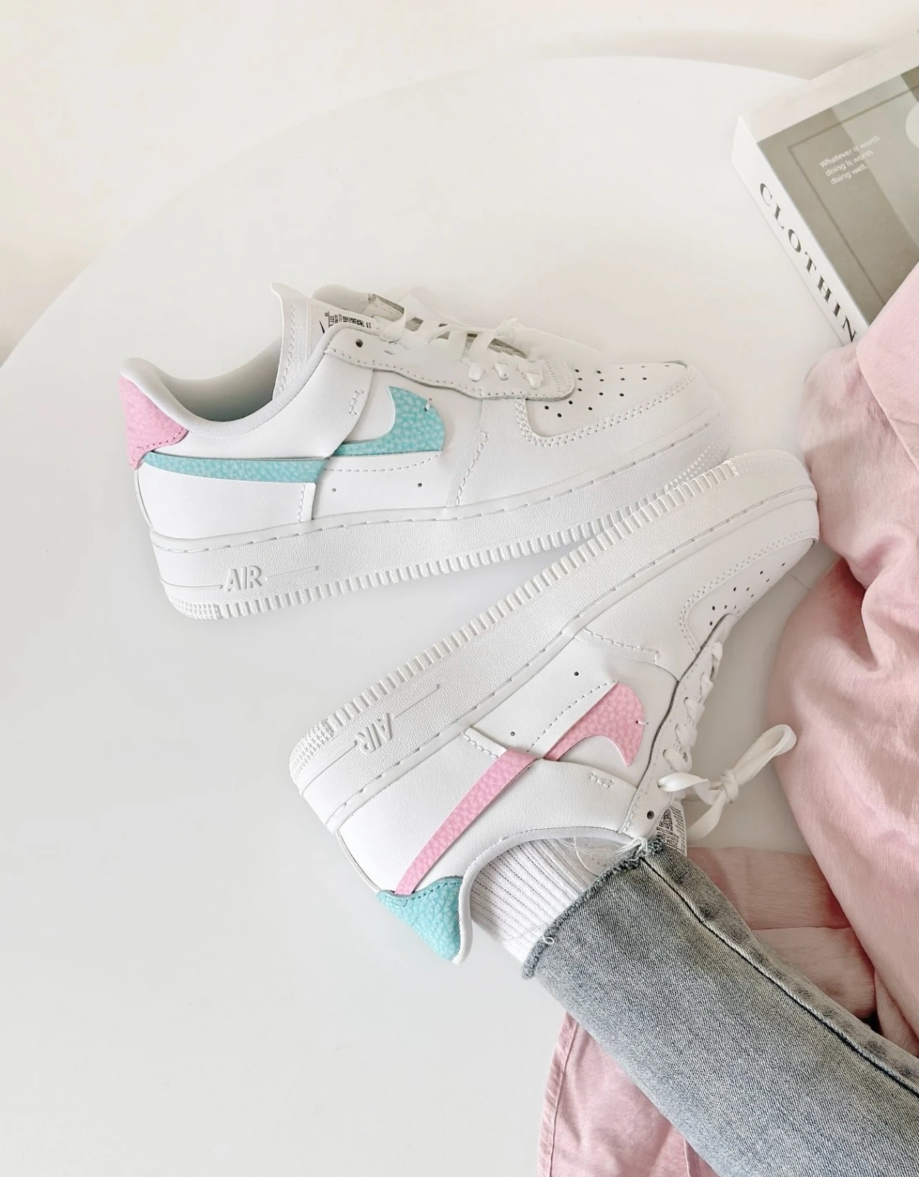 Nike Air Force 1 Lxx White Pink Aqua 白粉藍