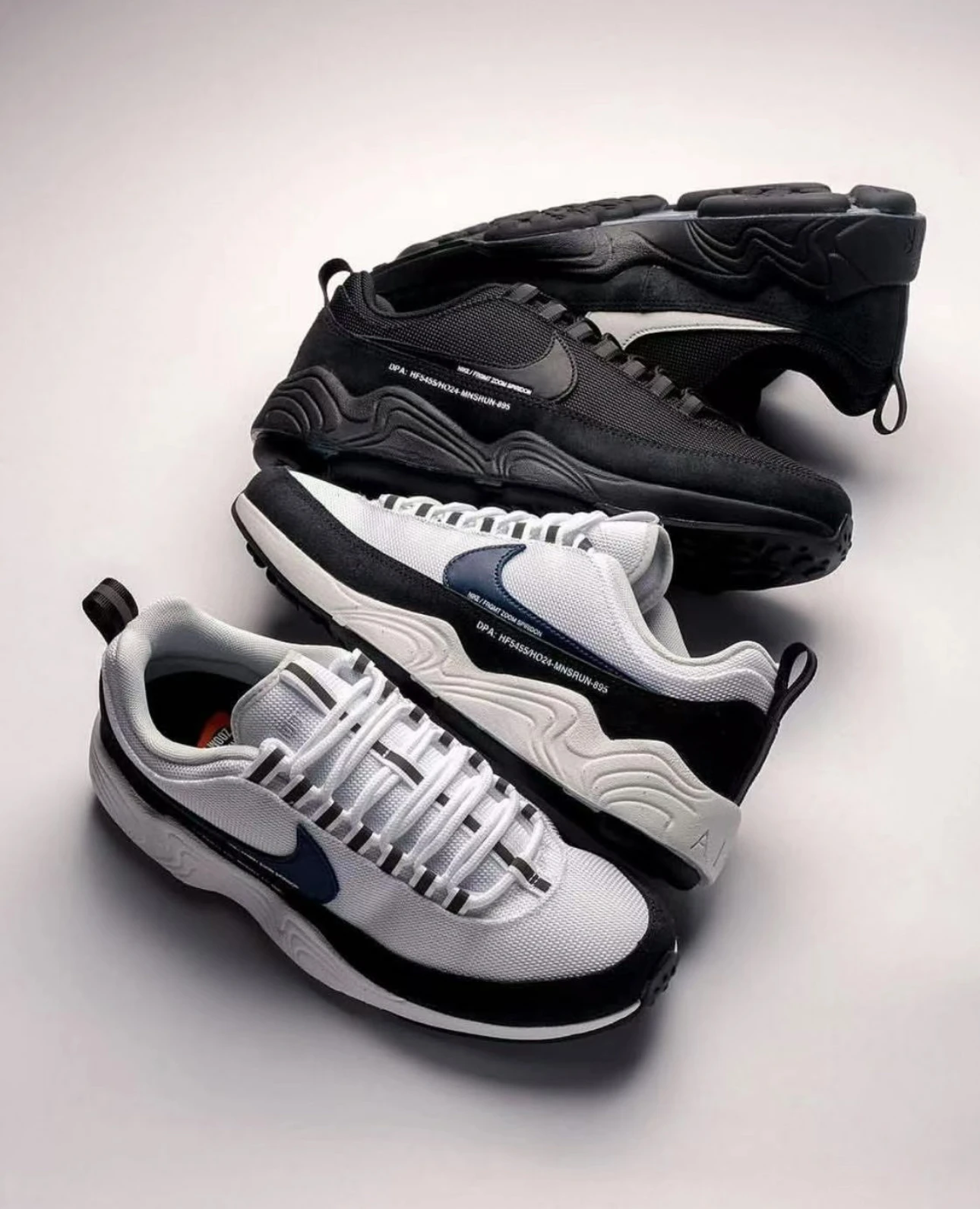 Fragment Design x Nike Air Zoom Spiridon 白HF5455-100/黑HF5455-001