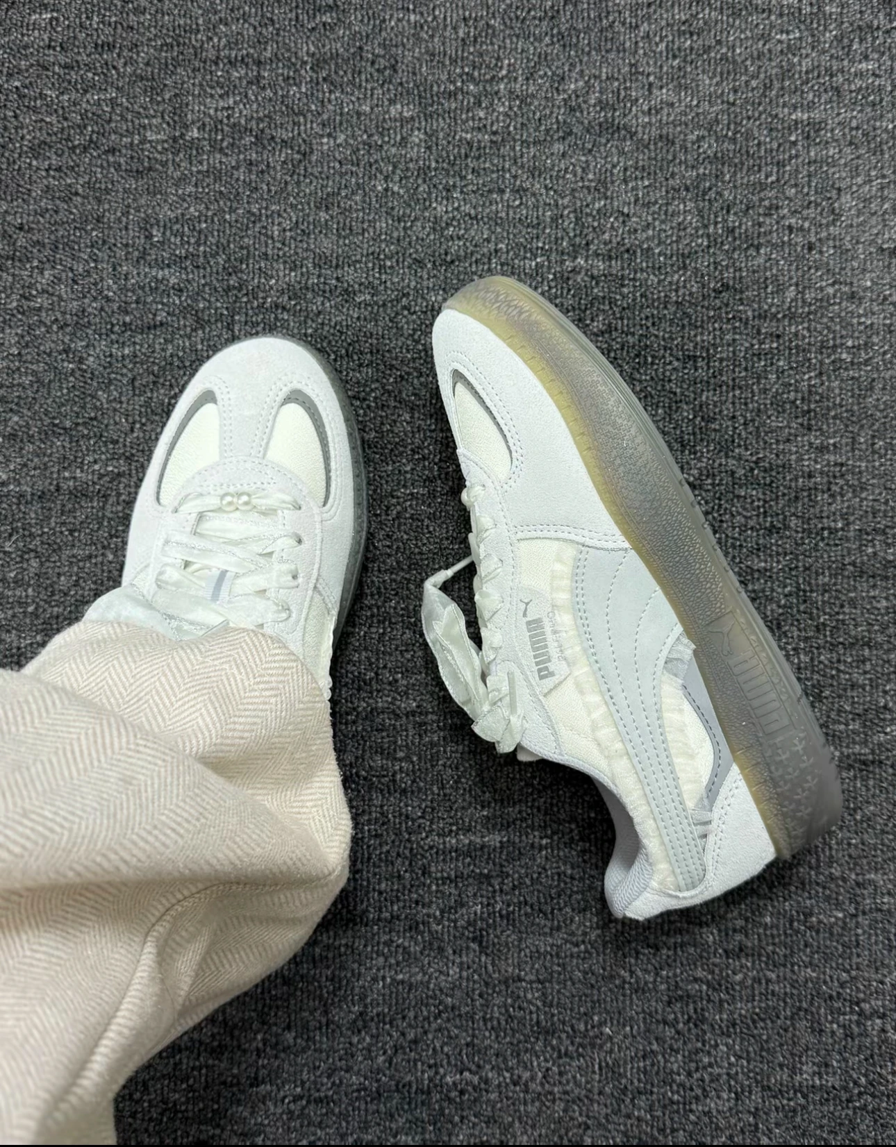 PUMA Palerom 淺灰 緞帶鞋帶 401286-01