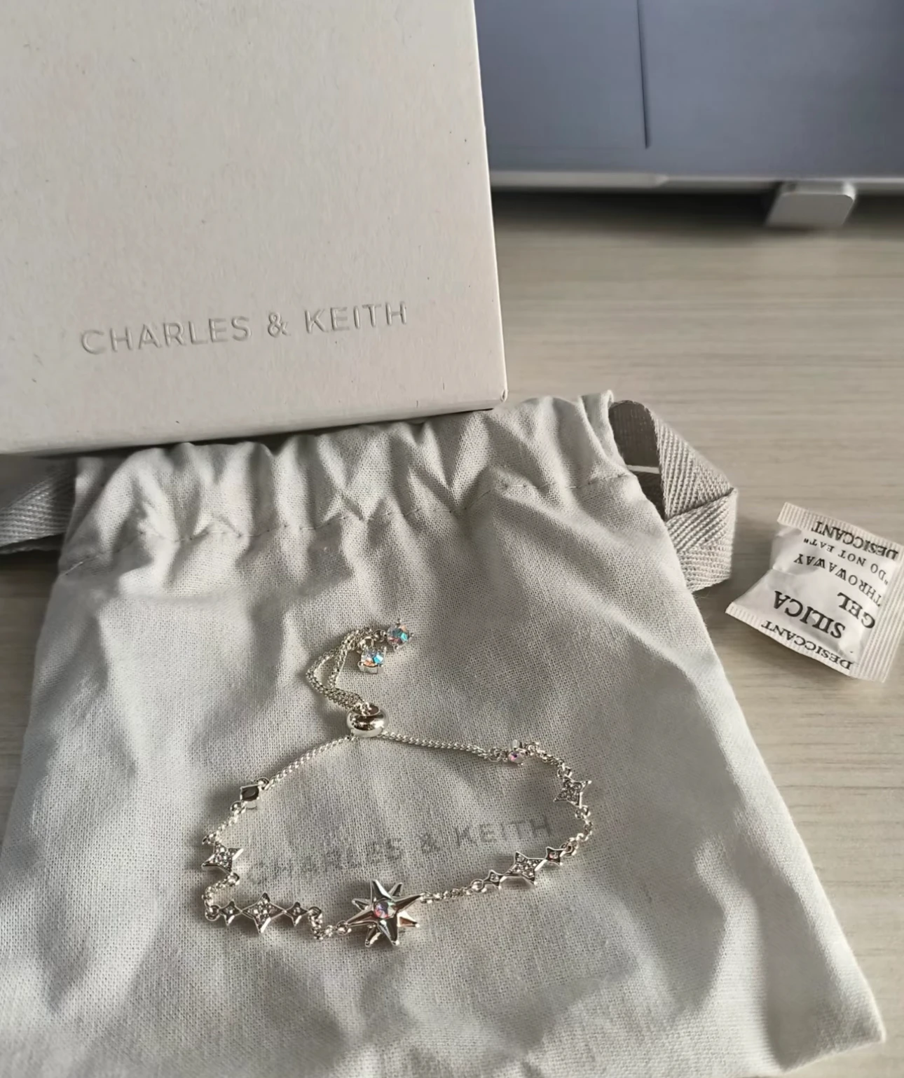 CHARLES&KEITH 小ck 六芒星之夜系列 手鍊 玫瑰金色/银色
