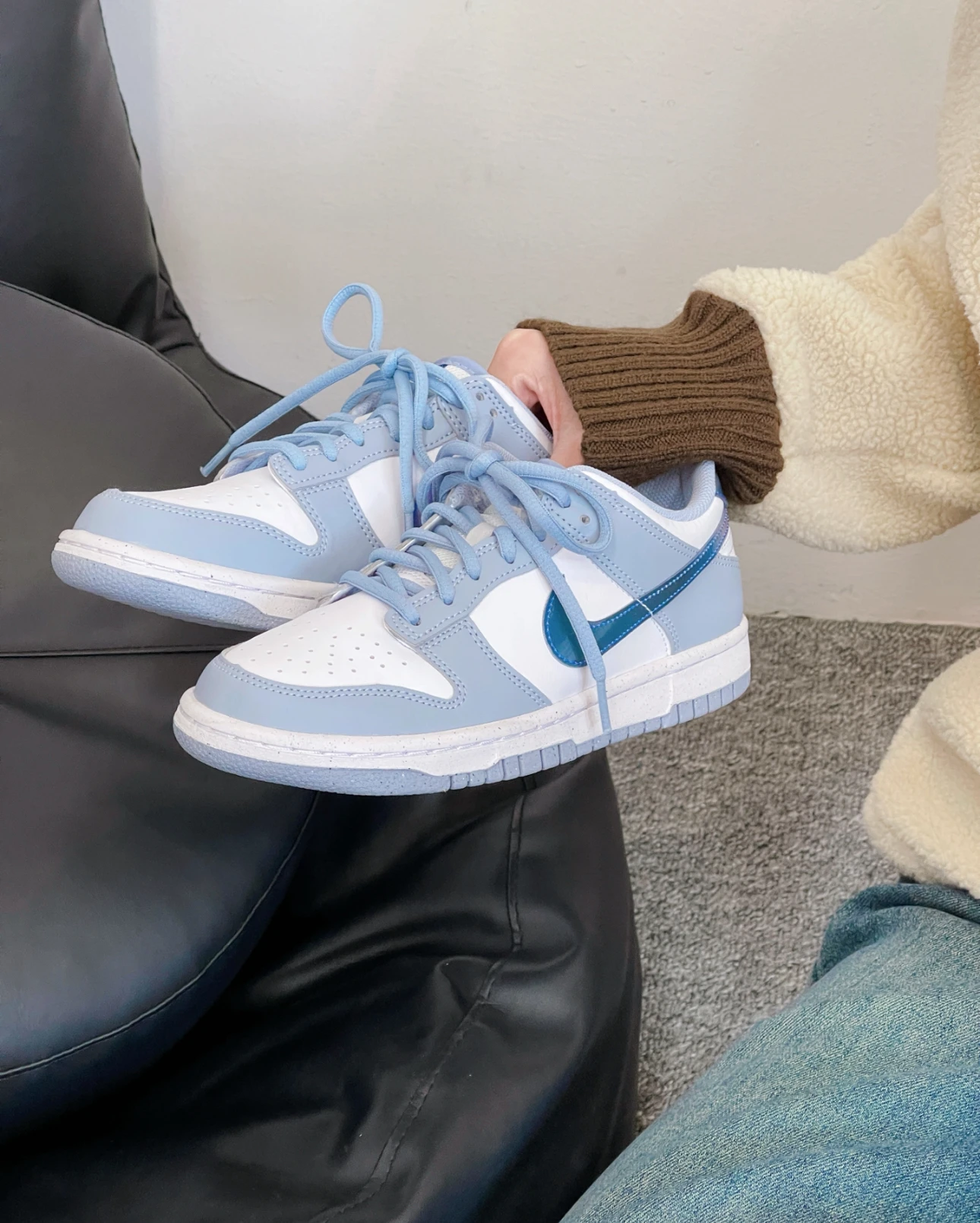 Nike Dunk Low 寶寶藍 漸層勾 冰雪奇緣 FJ4668-400