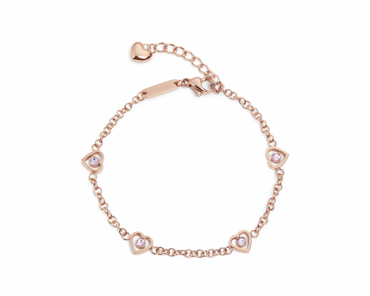 CHARLES&KEITH 小ck 華爾茲鑲鑽愛心 銀/玫瑰金